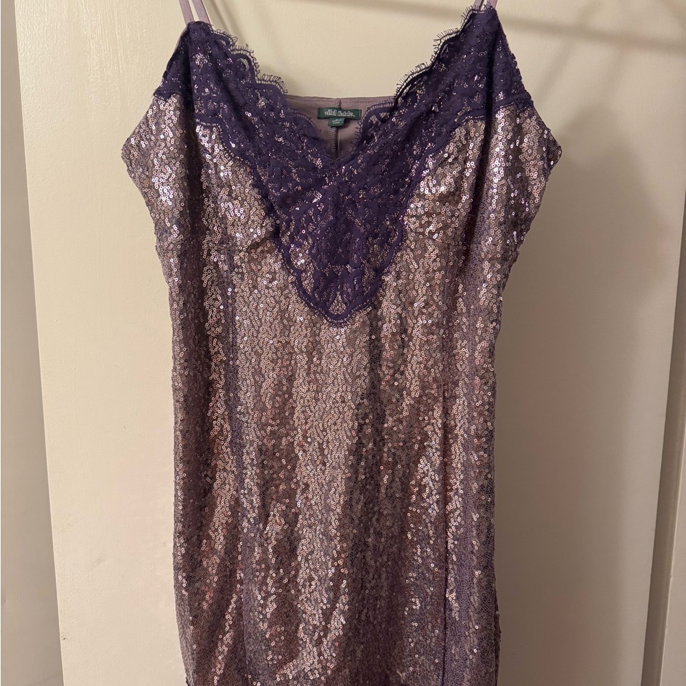Wild Fable Purple Sequin Midi Dress
